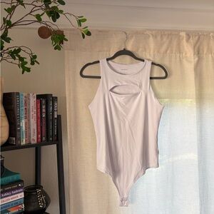 NEVER WORN Amazon White Sleeveless Cutout Bodysuit